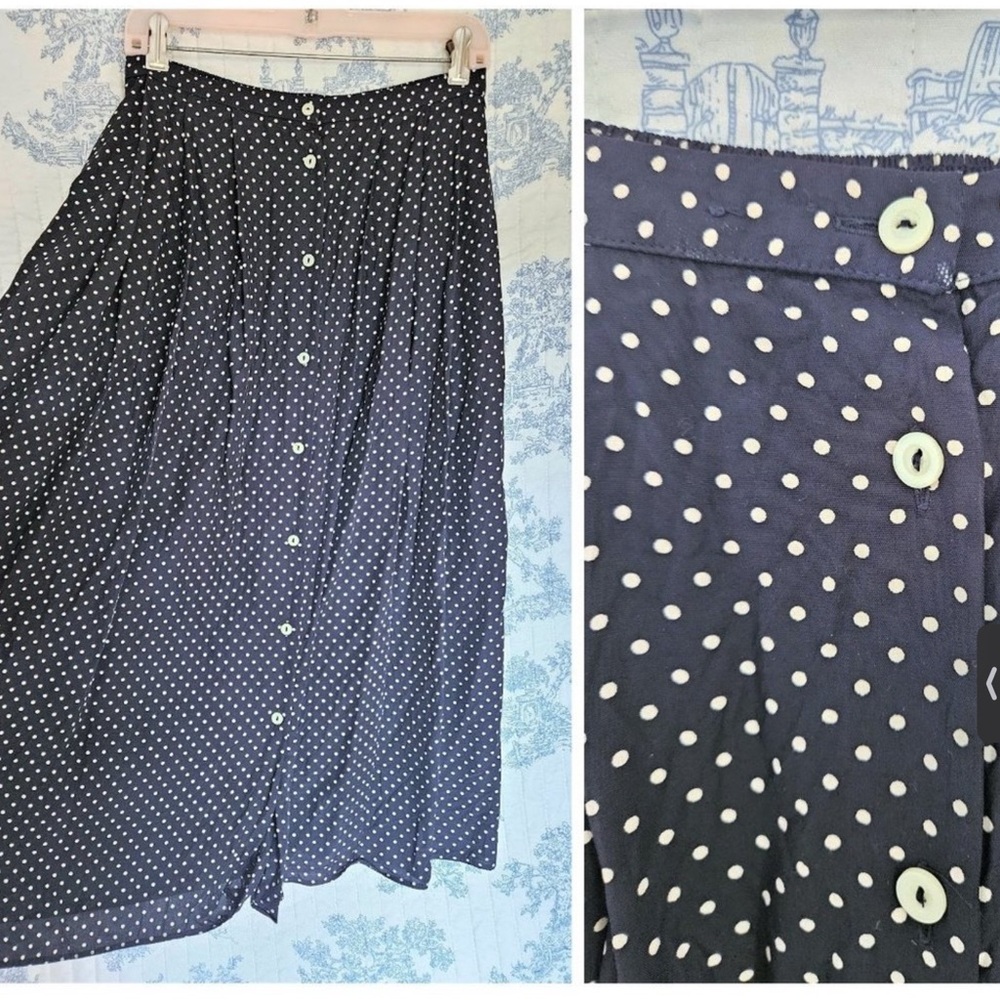 Size M Vintage 1990s St Michael Marks & Spencer Polka Dot midi Skirt